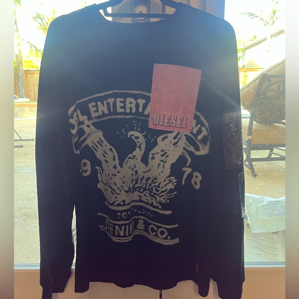 Diesel Black Graphic Long Sleeve Shirt